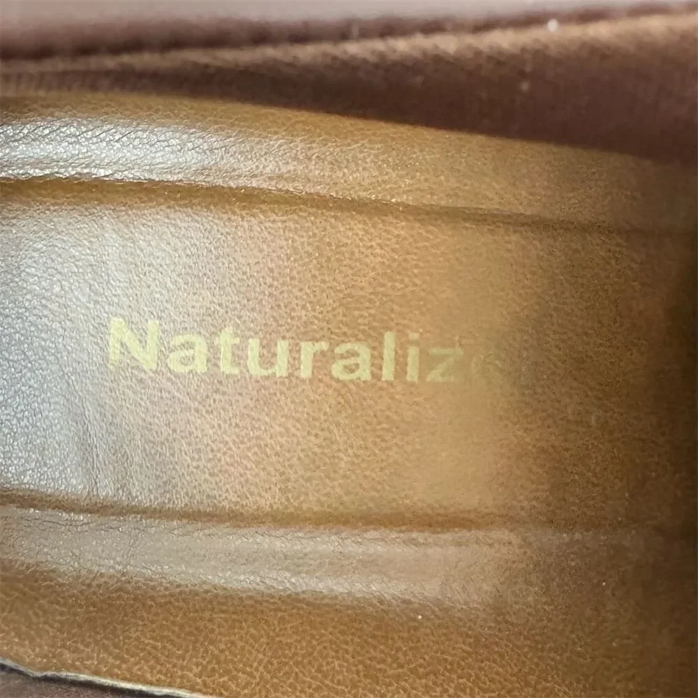 Naturalizer Women's Y2K Brown Leather Lace-Up Shoes Size 8.5 N Casual